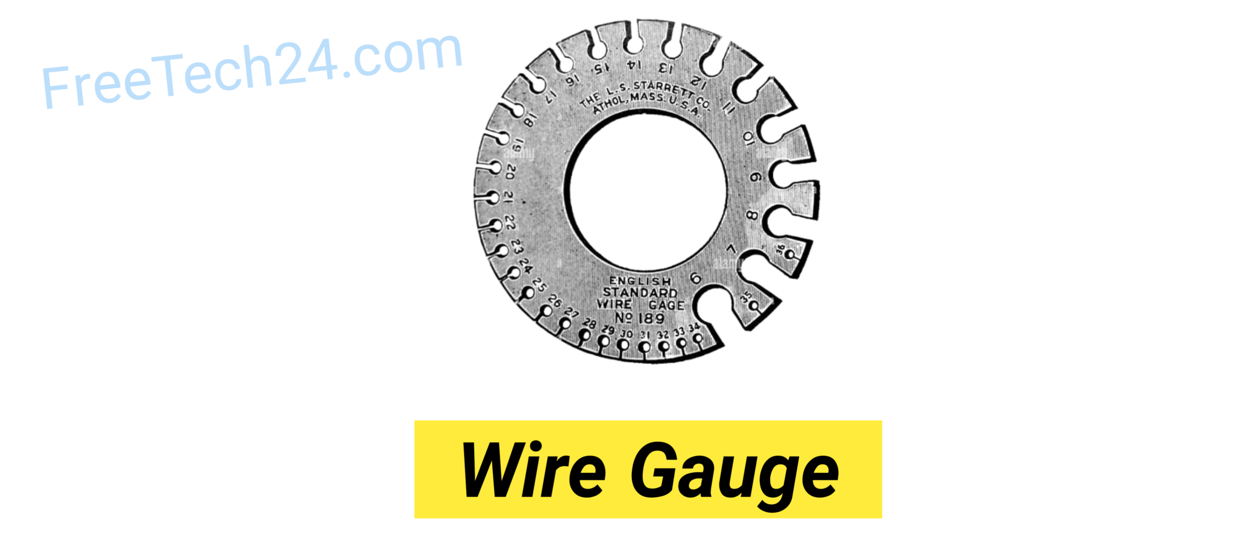 Wire gauge image – measuring tool for wire thickness. ওয়্যার গেজ ছবি – তারের পুরুত্ব মাপার যন্ত্র।