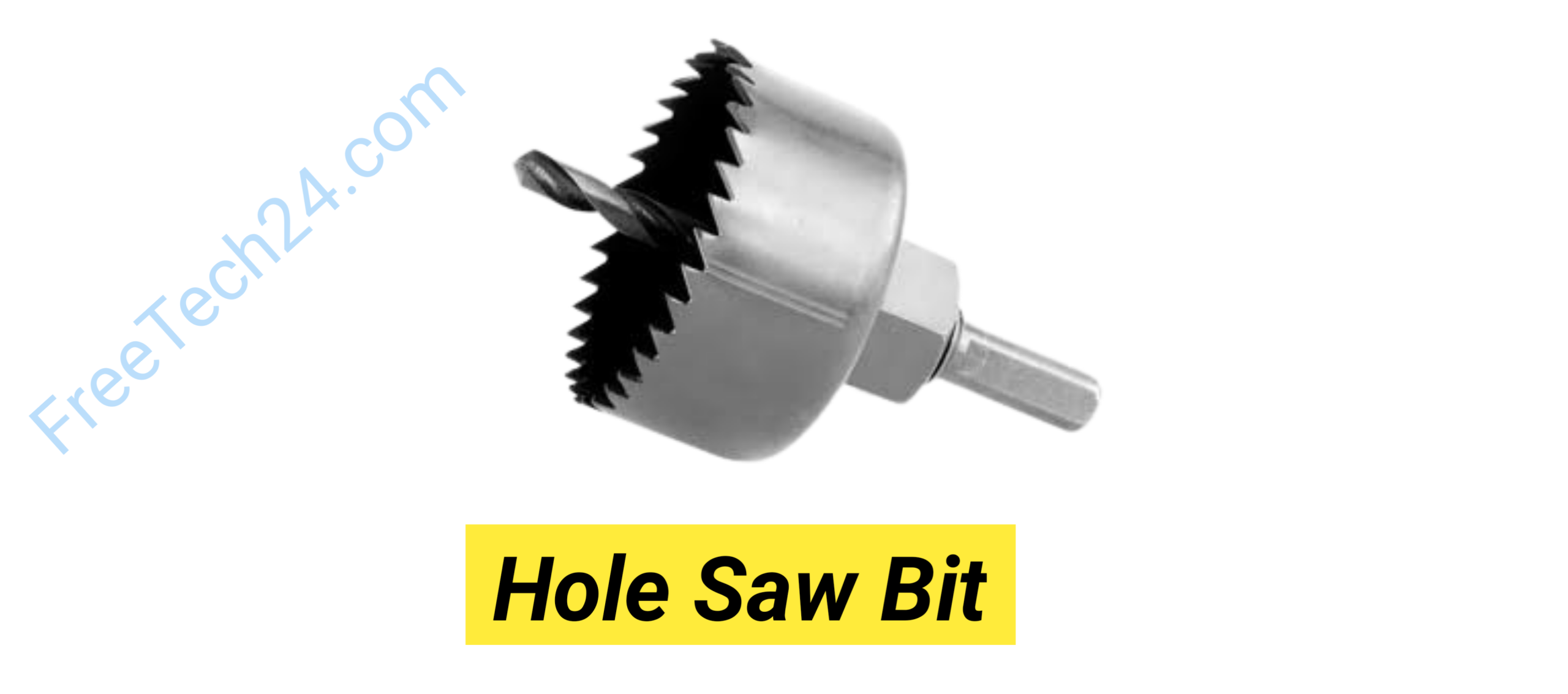 Hole saw bit image – circular cutter for large holes. হোল স’ বিট ছবি – বড় গর্ত কাটার যন্ত্র।