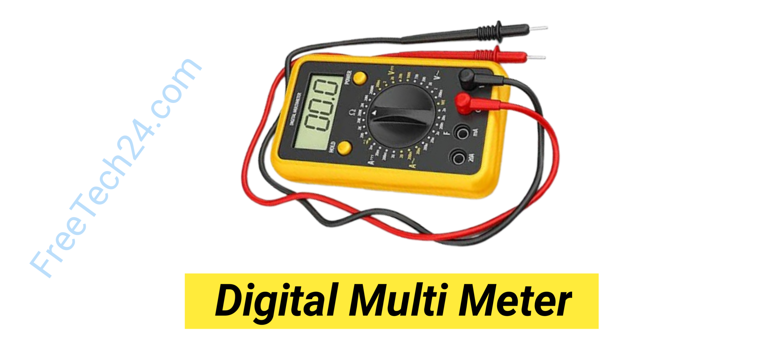 Digital Multimeter : ভোল্টেজ, কারেন্ট, রেজিস্ট্যান্স ও Continuity মাপতে ব্যবহৃত হয়। [Used to measure voltage, current, resistance, and continuity.]