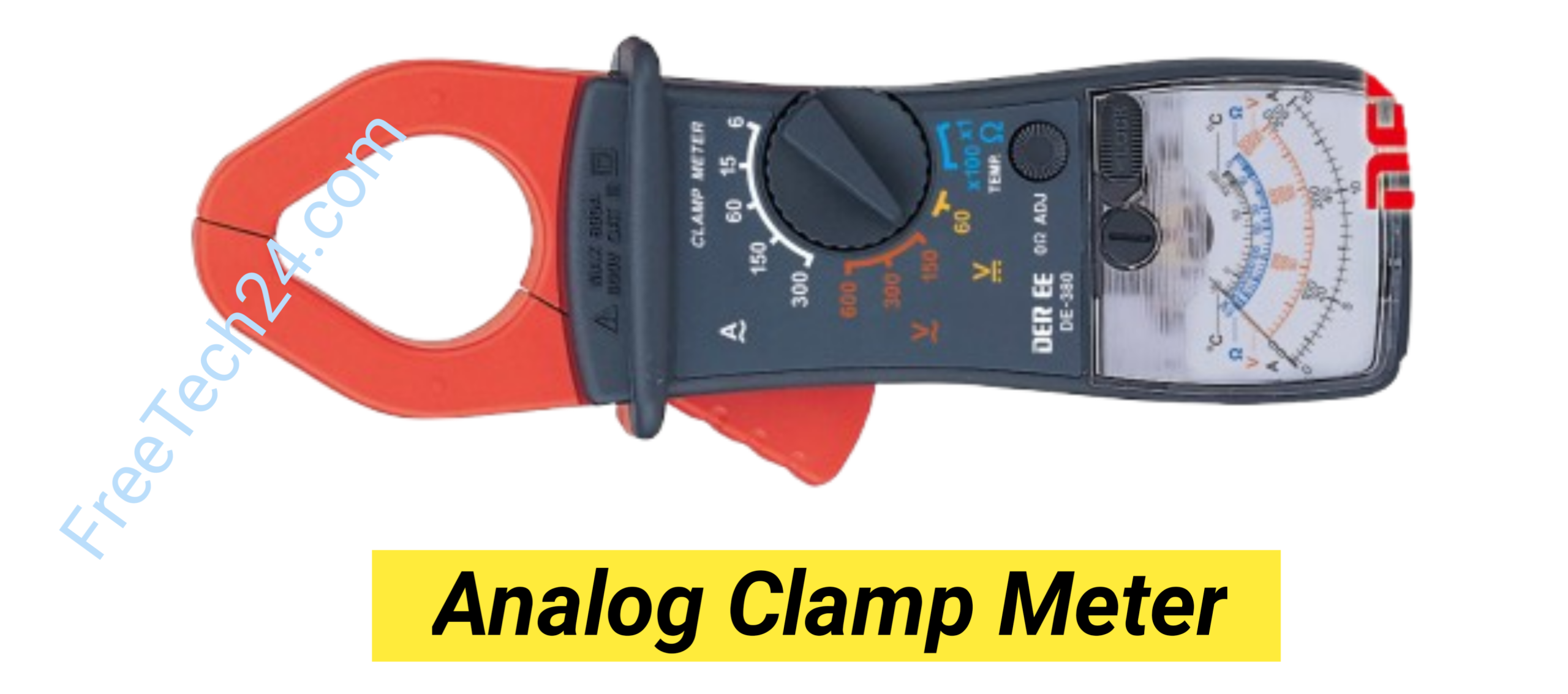 Analog Clamp Meter : কাঁটার সাহায্যে তারের কারেন্ট পরিমাপ করতে ব্যবহৃত হয়। [Used to measure current with an analog needle.]