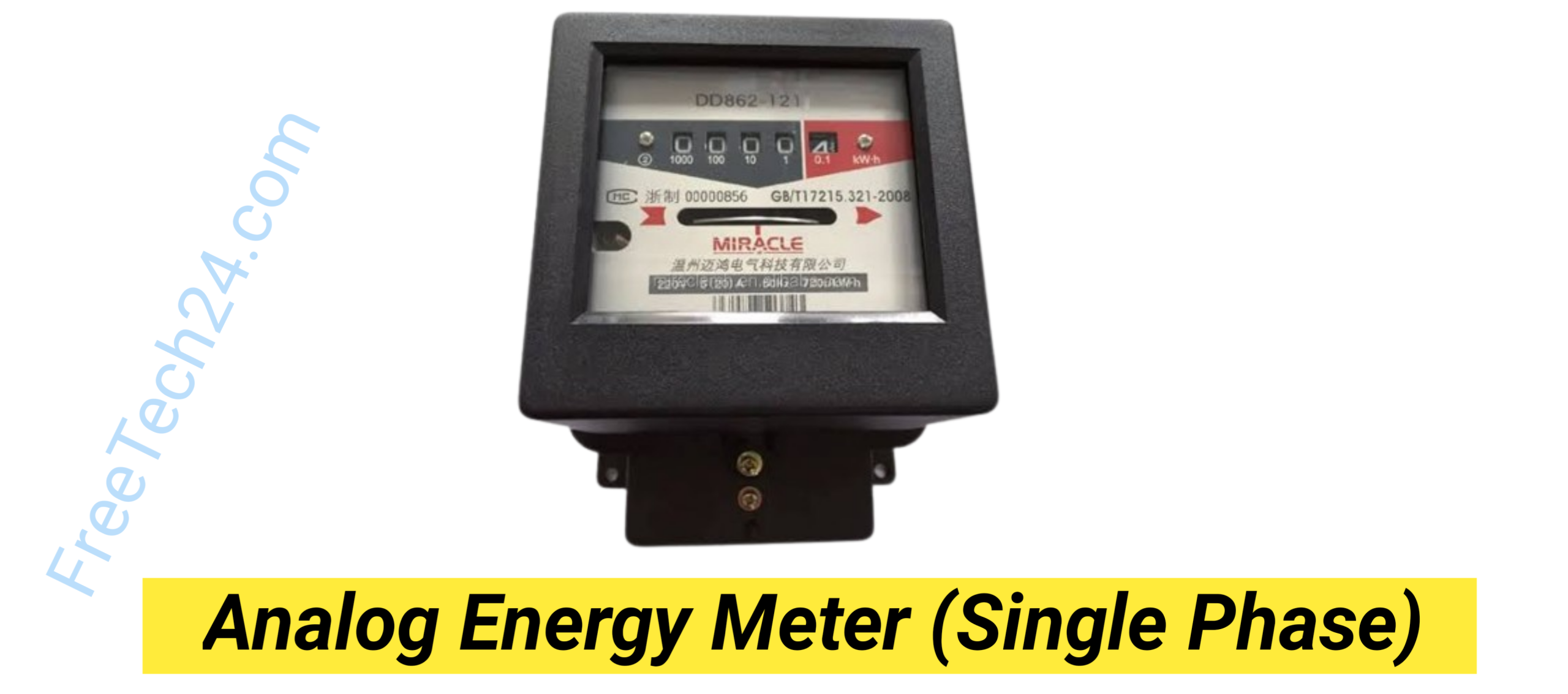 Single-Phase Analog Energy Meter : এক-ফেজ বিদ্যুতের ব্যবহৃত ইউনিট পরিমাপ করতে ব্যবহৃত হয়। [Used to measure electricity consumption in a single-phase system.]