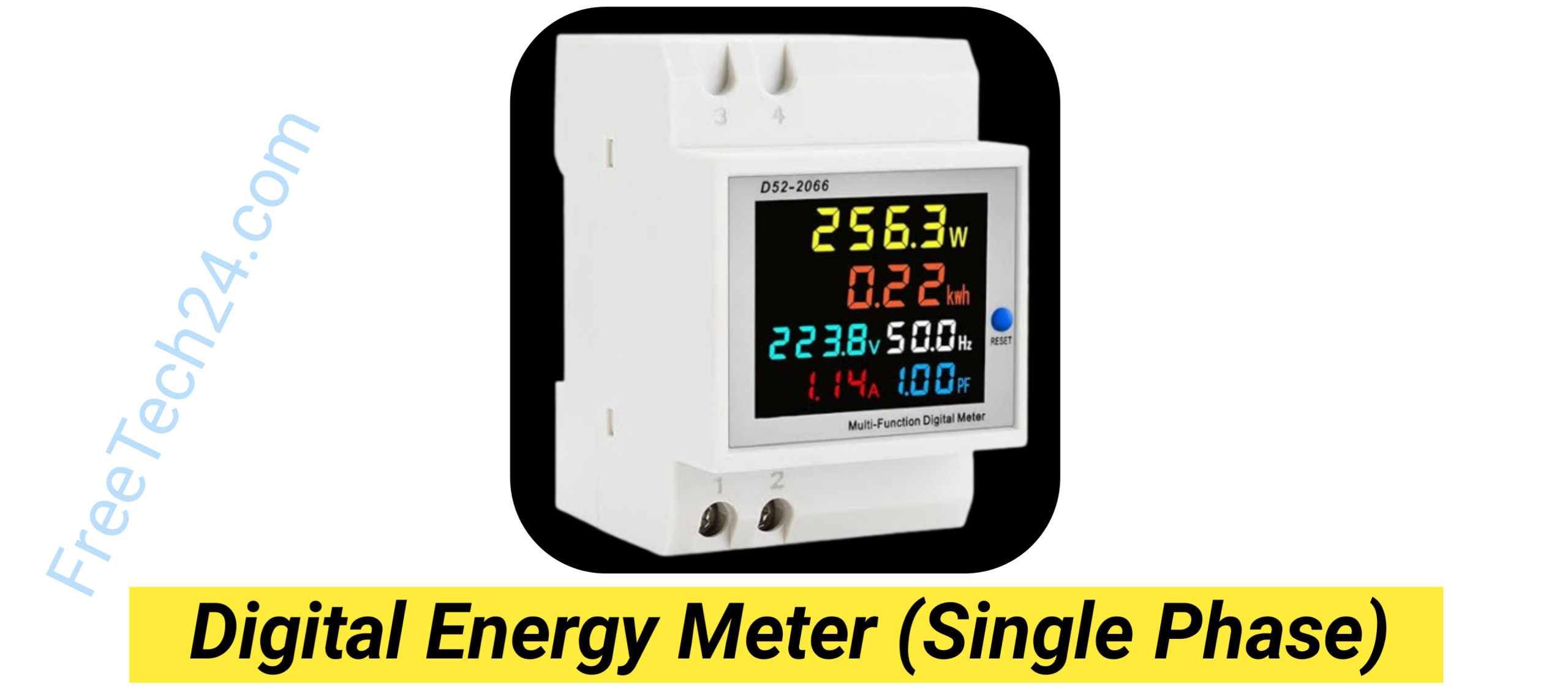 Single-Phase Digital Energy Meter : ডিজিটালভাবে বিদ্যুতের ব্যবহার ও ইউনিট প্রদর্শন করতে ব্যবহৃত হয়। [Used to digitally display electricity consumption and energy units.]