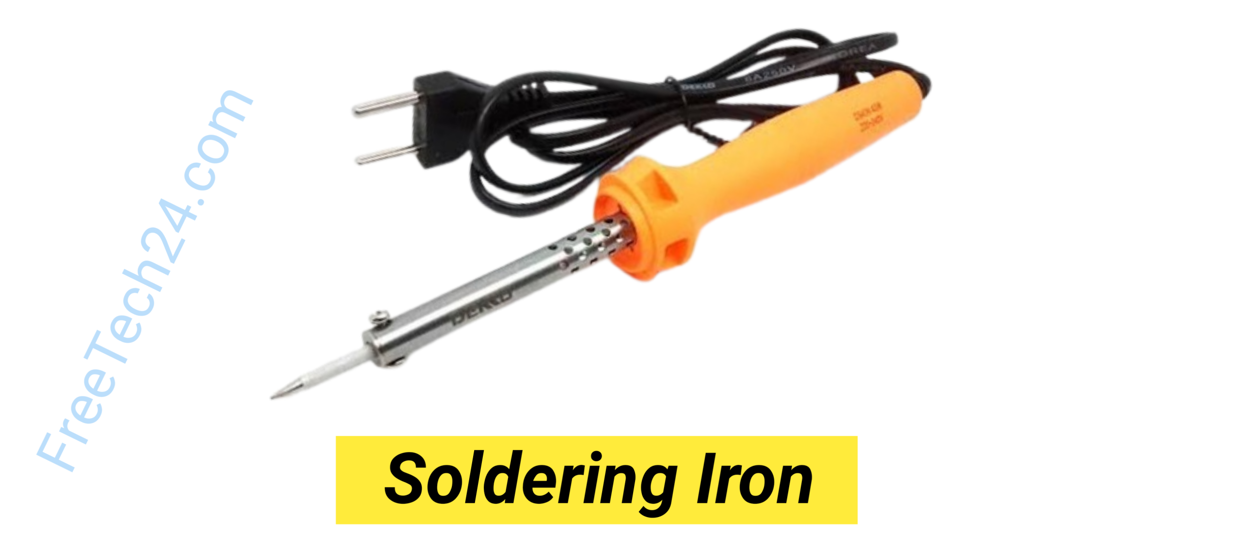 Soldering Iron : তার ও ইলেকট্রনিক পার্টস সোল্ডারিং করতে ব্যবহৃত হয়। [Used to solder wires and electronic components.]