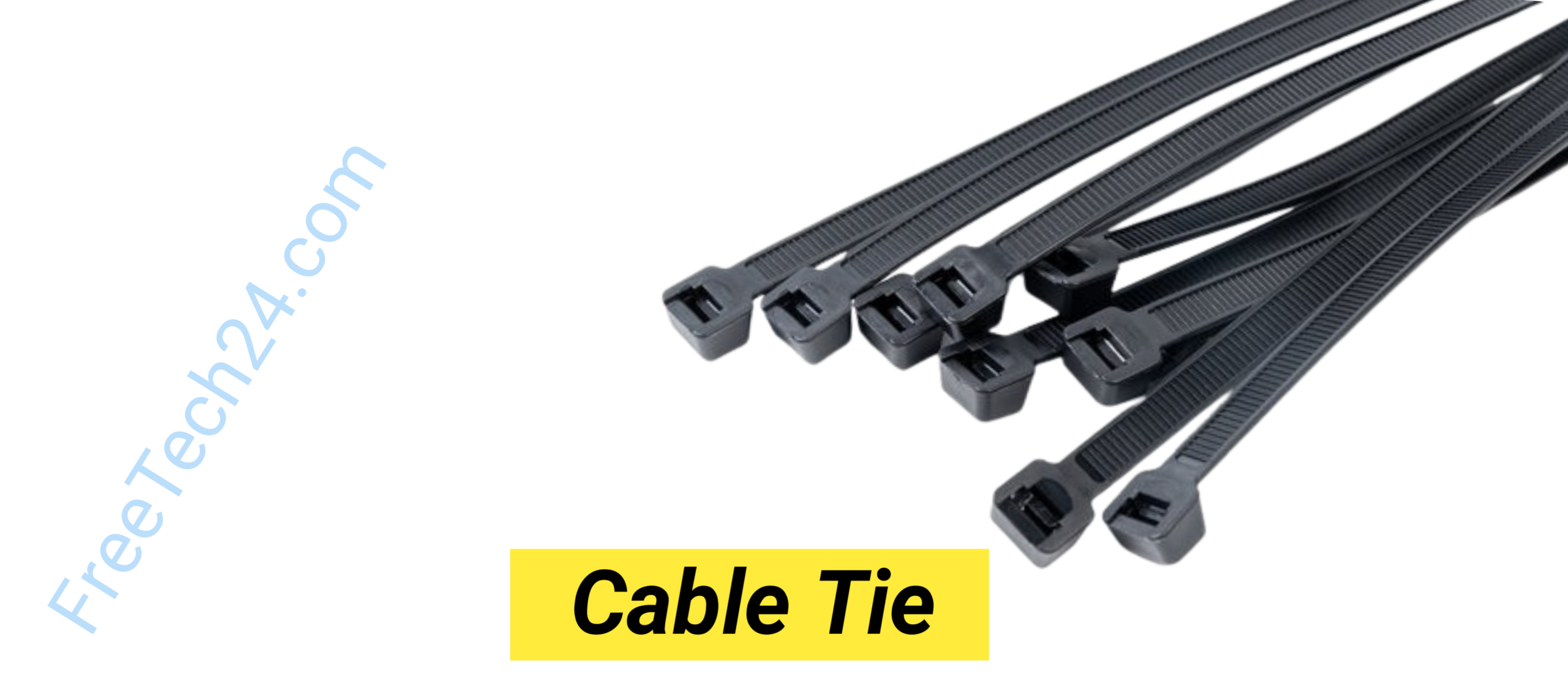 Cable Tie : তার ও কেবল একসঙ্গে গুছিয়ে বাঁধতে ব্যবহৃত হয়। [Used to bundle and organize wires and cables.]
