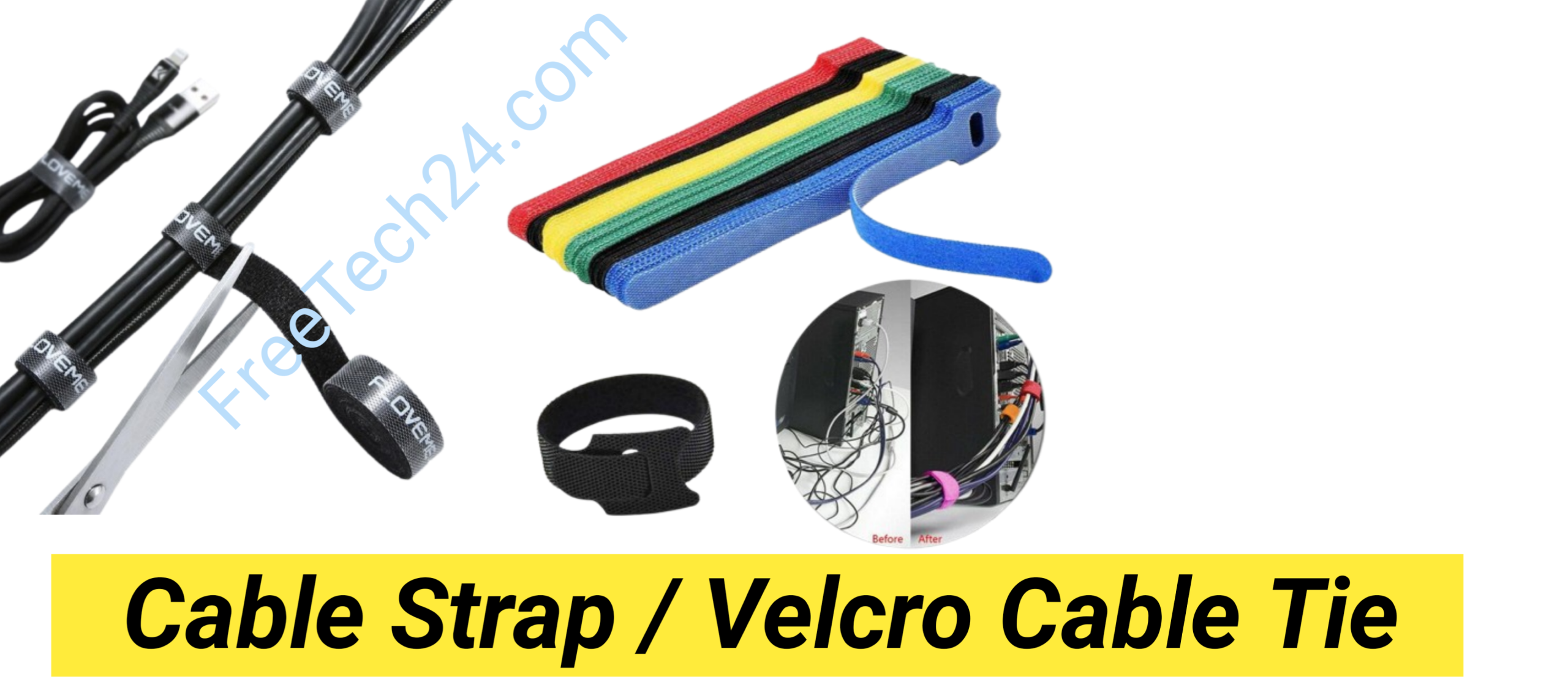 Cable Strap / Velcro Cable Tie : কেবল বাঁধা ও পুনরায় ব্যবহার করার কাজে ব্যবহৃত হয়। [Used to bundle cables and can be opened and reused.]