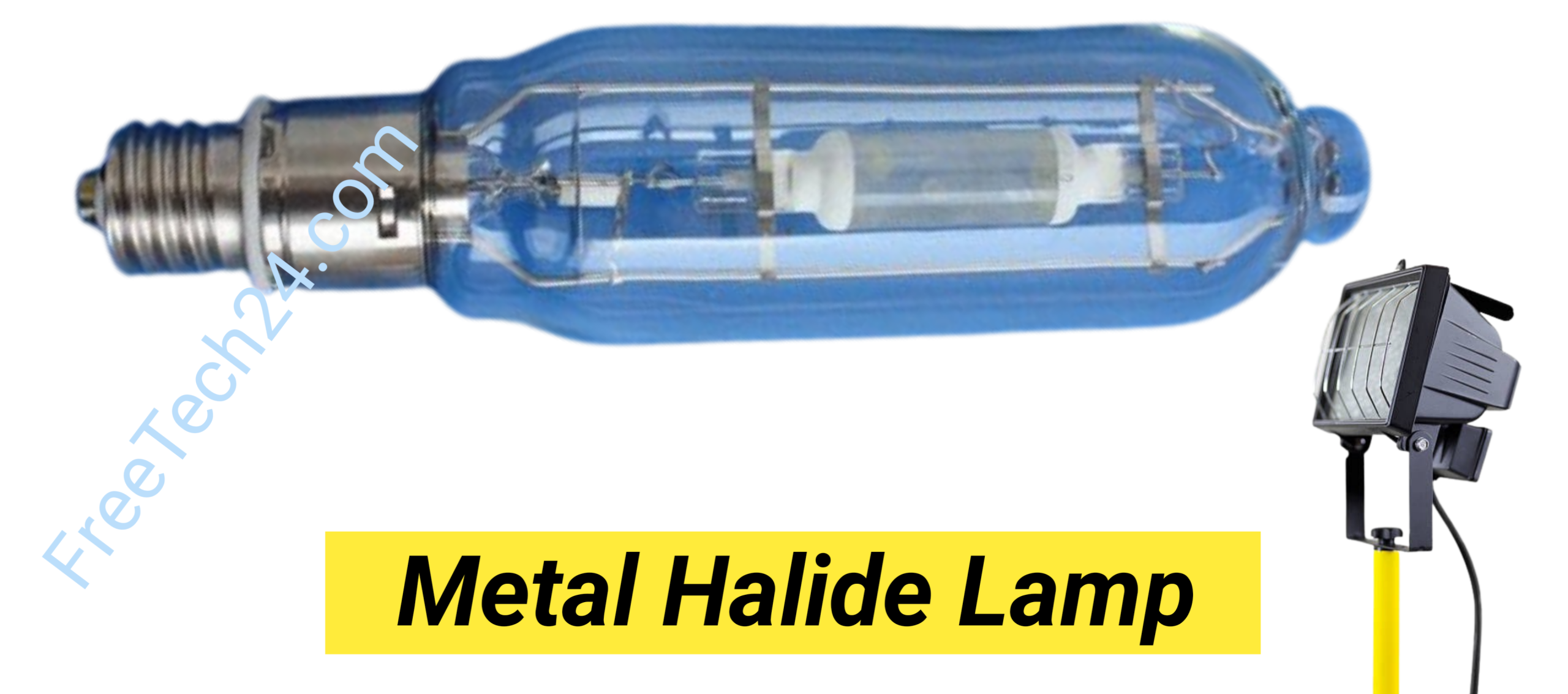 Metal Halide Lamp : বড় এলাকা আলোকিত করতে উচ্চ উজ্জ্বলতার আলো দিতে ব্যবহৃত হয়। [Used to provide high-intensity lighting for large areas.]