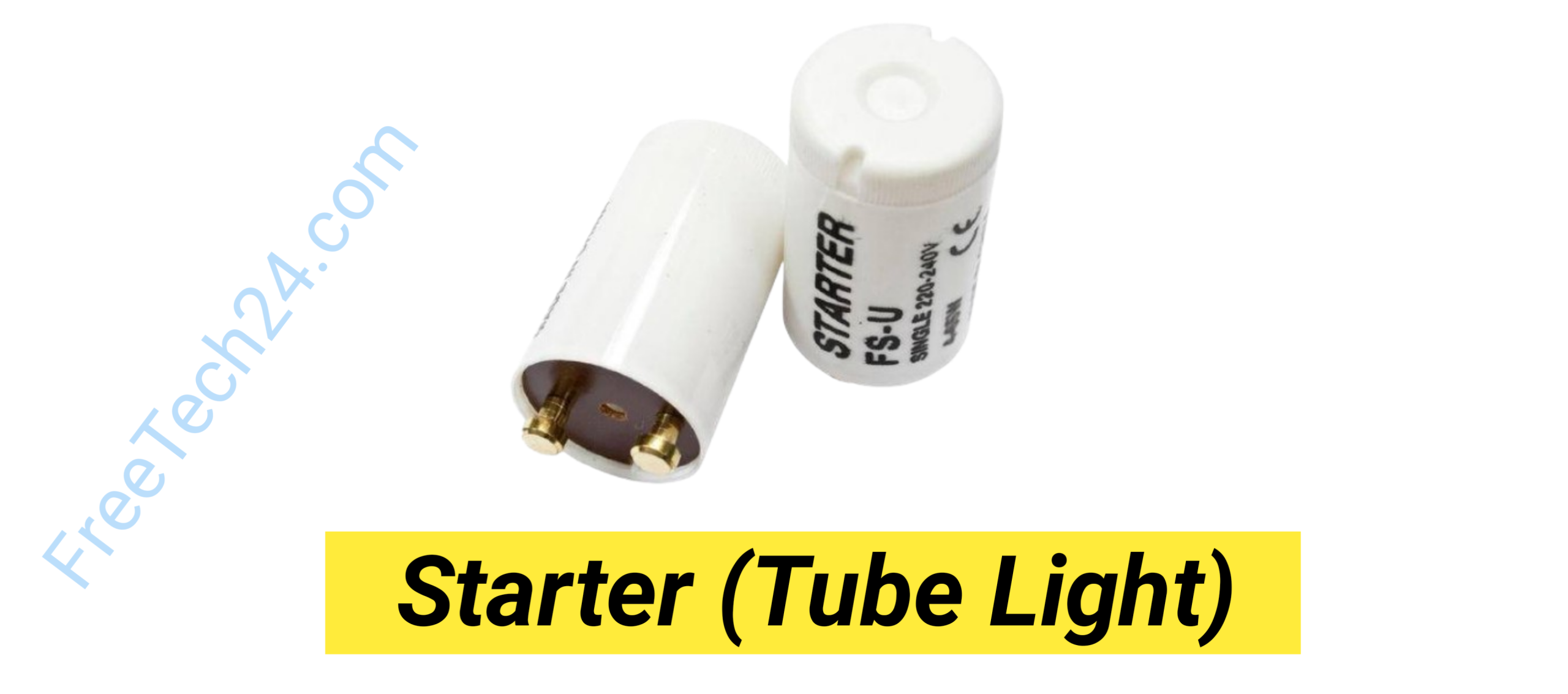 Fluorescent Tube Light Starter : টিউবলাইট চালু হতে সাহায্য করতে ব্যবহৃত হয়। [Used to help a fluorescent tube light start.] 