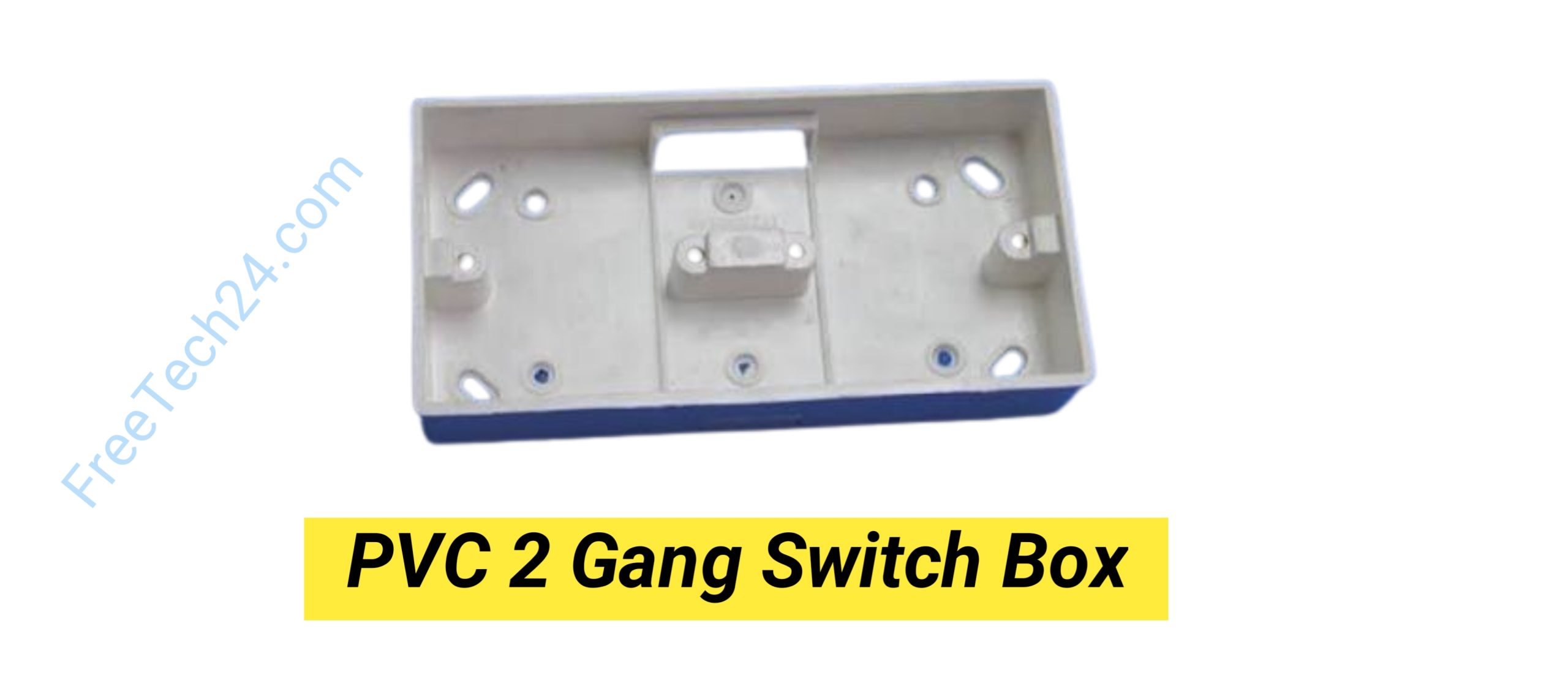 PVC 2 Gang Switch Box : দুটি সুইচ বা বৈদ্যুতিক ডিভাইস বসানোর জন্য ব্যবহৃত হয়। [Used to install two switches or electrical devices.]