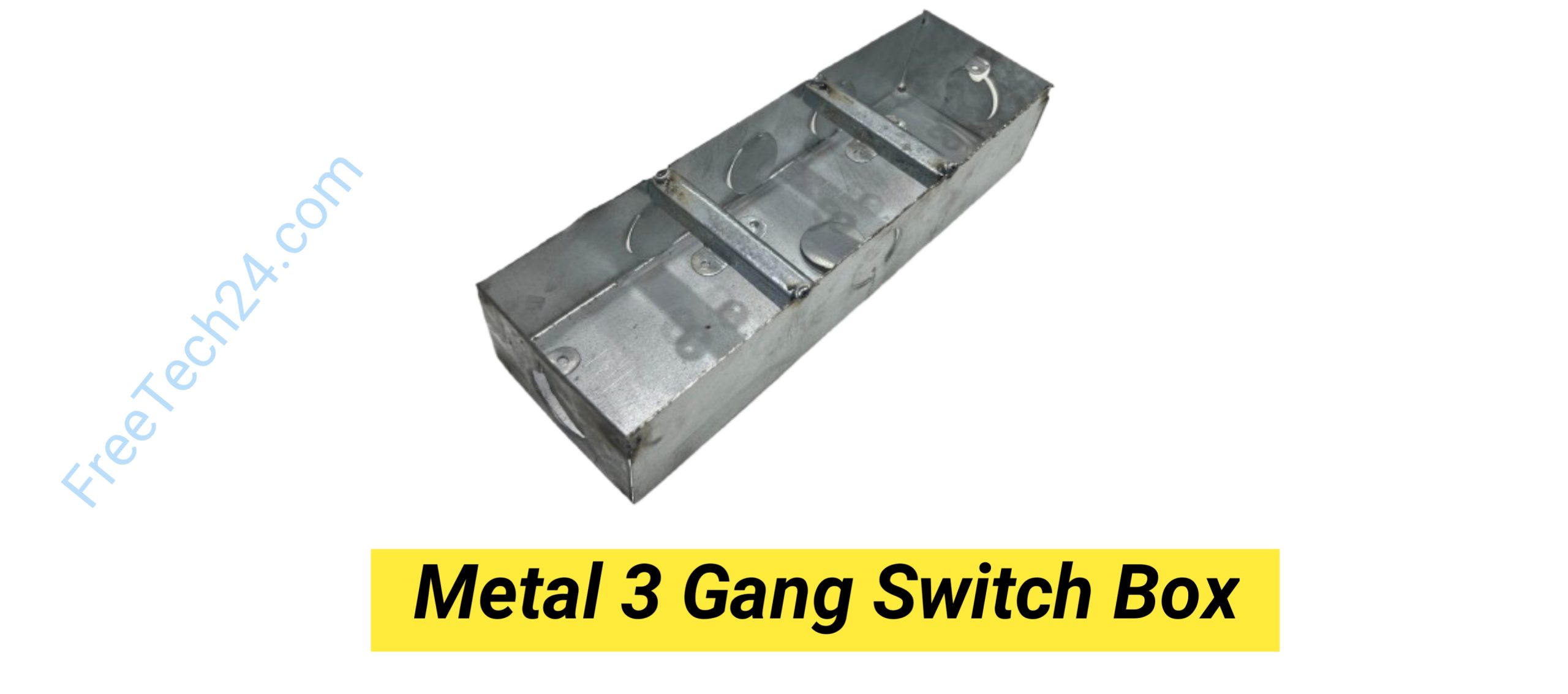 Metal 3 Gang Switch Box : তিনটি সুইচ বা বৈদ্যুতিক ডিভাইস বসানো এবং সুরক্ষিত রাখার জন্য ব্যবহৃত হয়। [Used to install and protect three switches or electrical devices.]