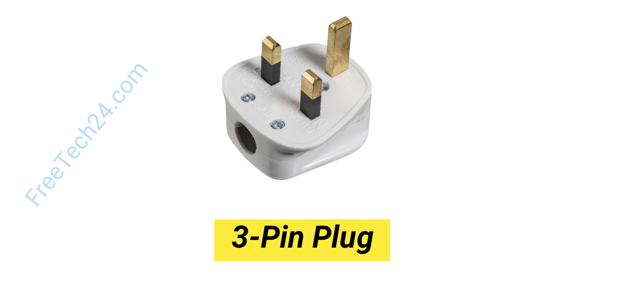 3-Pin Plug : Phase, Neutral ও Earth সংযোগের মাধ্যমে বৈদ্যুতিক যন্ত্রকে সকেটের সঙ্গে সংযোগ দিতে ব্যবহৃত হয়। [Used to connect electrical appliances to a socket through phase, neutral, and earth connections.]