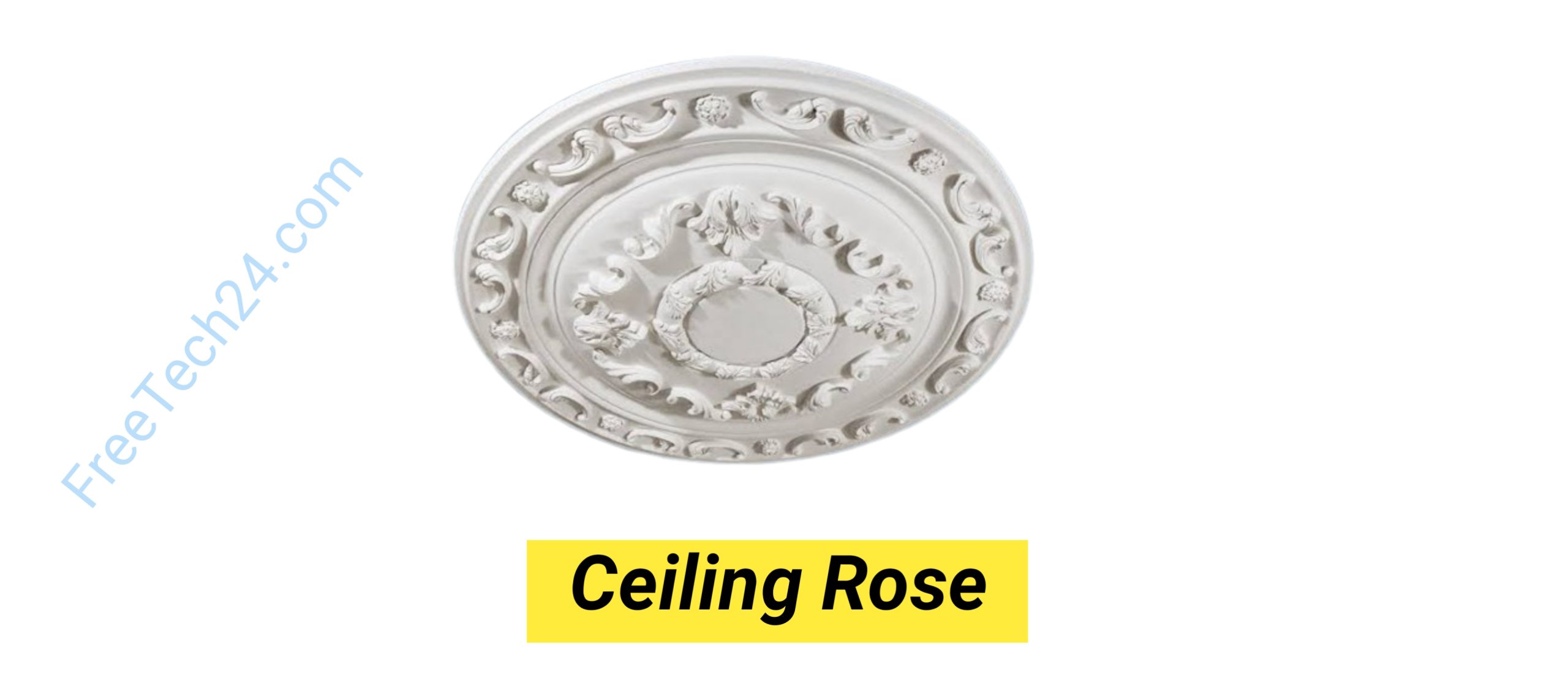 Ceiling Rose : সিলিং থেকে ঝুলন্ত লাইট বা অন্যান্য বৈদ্যুতিক ডিভাইসের তারের সংযোগের জন্য ব্যবহৃত হয়। [Used to make electrical wire connections for ceiling-mounted or hanging light fixtures.]