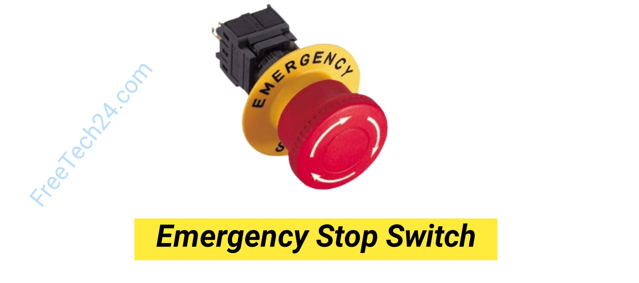 Emergency Stop Switch : জরুরি পরিস্থিতিতে মেশিন বা বৈদ্যুতিক সিস্টেম দ্রুত বন্ধ করার জন্য ব্যবহৃত হয়। [Used to quickly stop a machine or electrical system during an emergency.] 