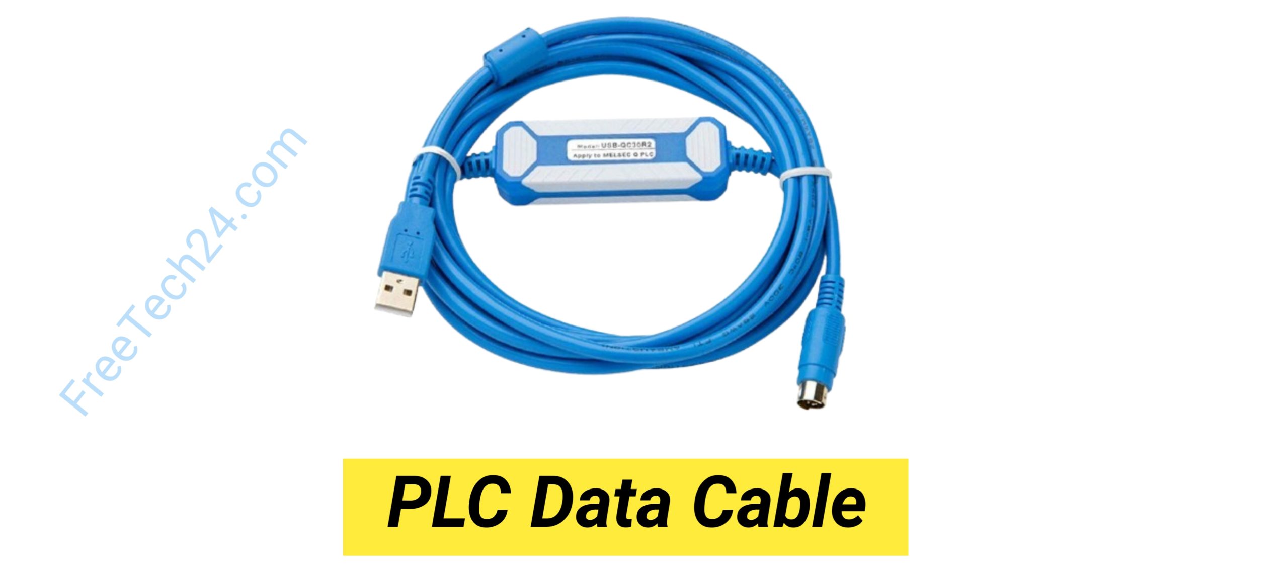 PLC Data Cable : PLC-এর সঙ্গে কম্পিউটার বা Programming Device-এর Data Communication ও Programming-এর জন্য ব্যবহৃত হয়। [Used for data communication and programming between a PLC and a computer or programming device.]