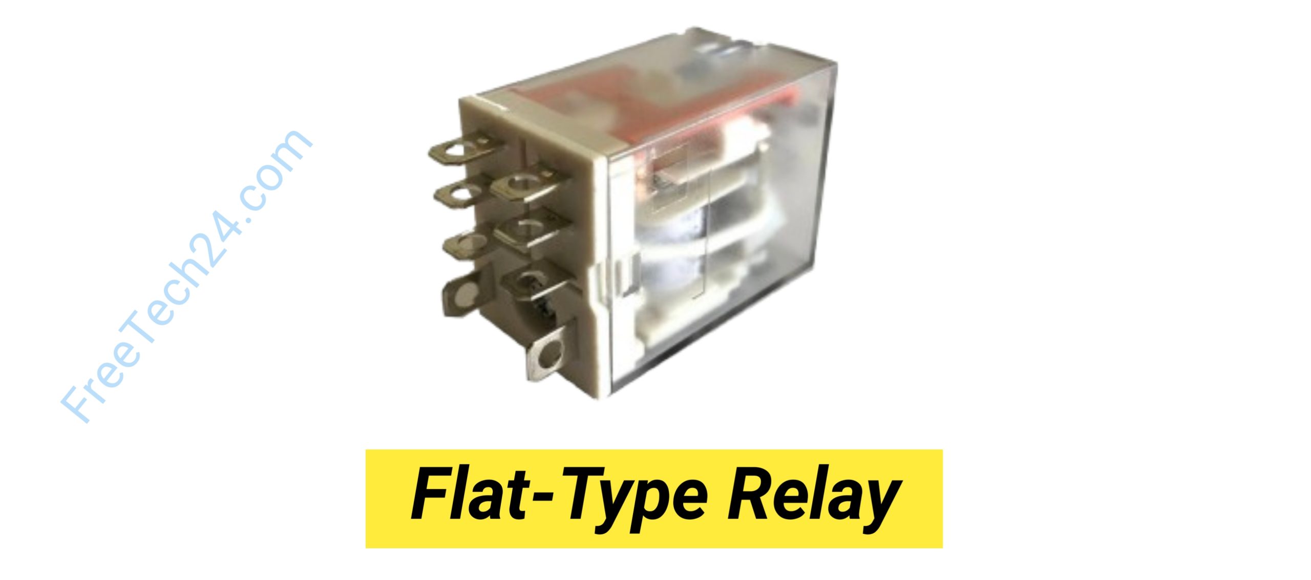Flat-Type Relay : Control Circuit-এ বৈদ্যুতিক Signal-এর মাধ্যমে অন্য সার্কিট ON/OFF করতে ব্যবহৃত হয়। [Used to control another circuit ON/OFF through an electrical signal in control circuits.] 